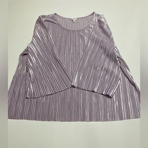 Cato Est. 1946 Top Womens X Large Lavender Purple Velvet Ribbed Wide Sleeve